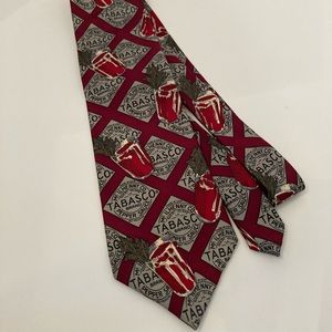 Tobasco Brand Mens neck tie with Bloody Mary Cocktail print